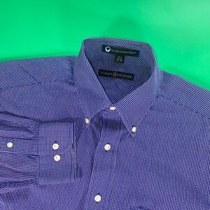 Tommy Hilfiger Dress Shirt Button Down TLC‎ Collar Blue Check 15 1/2